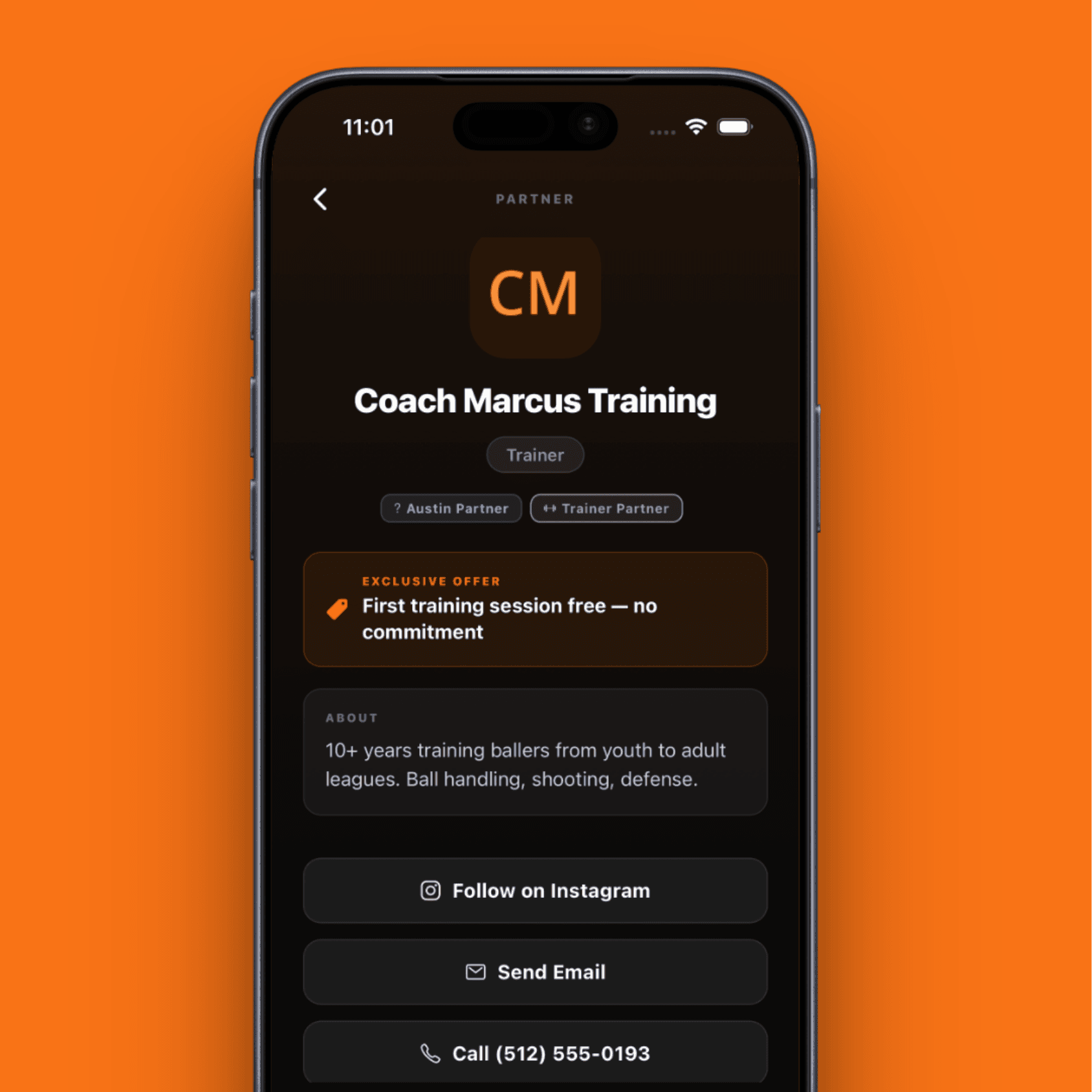 RunCheck partner profile page